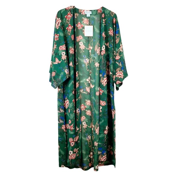 Orchid Row Floral Printed Maxi Chiffon Kimono - Picture 4 of 11